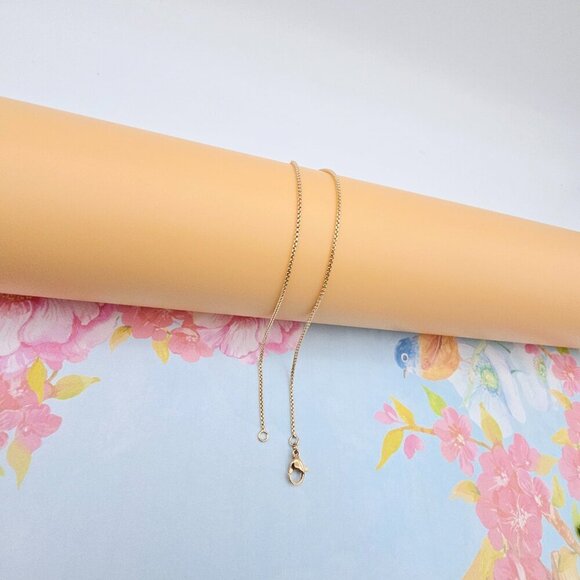 Classic Box Chain Rose Gold Necklace, 18 Inch, Gold Plated Brass, XPNL0111 - Picture 9 of 12